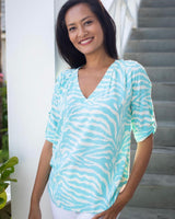 Lizzie Top - Turquoise Zebra