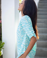 Lizzie Top - Turquoise Zebra