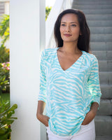 Lizzie Top - Turquoise Zebra