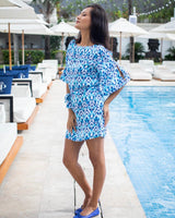 Lola Dress - Aqua Cobalt Ikat