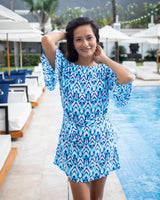 Lola Dress - Aqua Cobalt Ikat