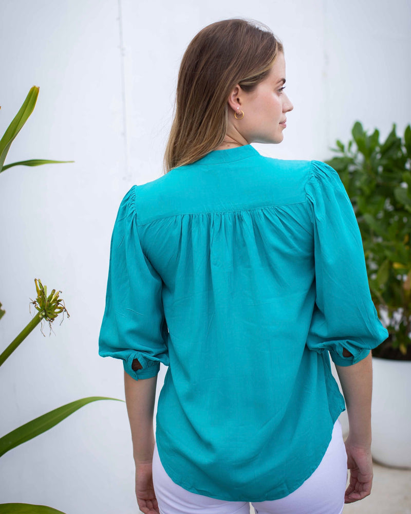 Louise Shirt - Plain Teal