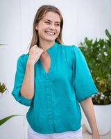 Louise Shirt - Plain Teal