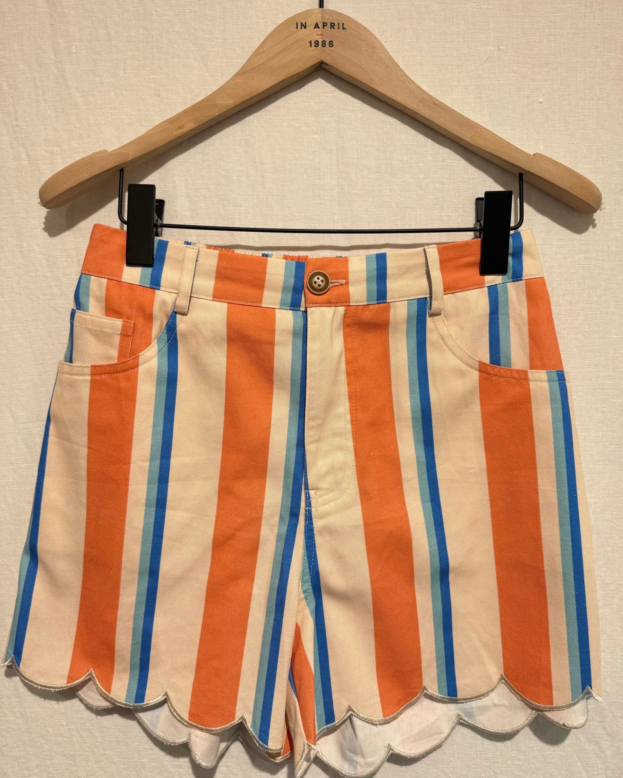 Candie Shorts - Apricot Stripe