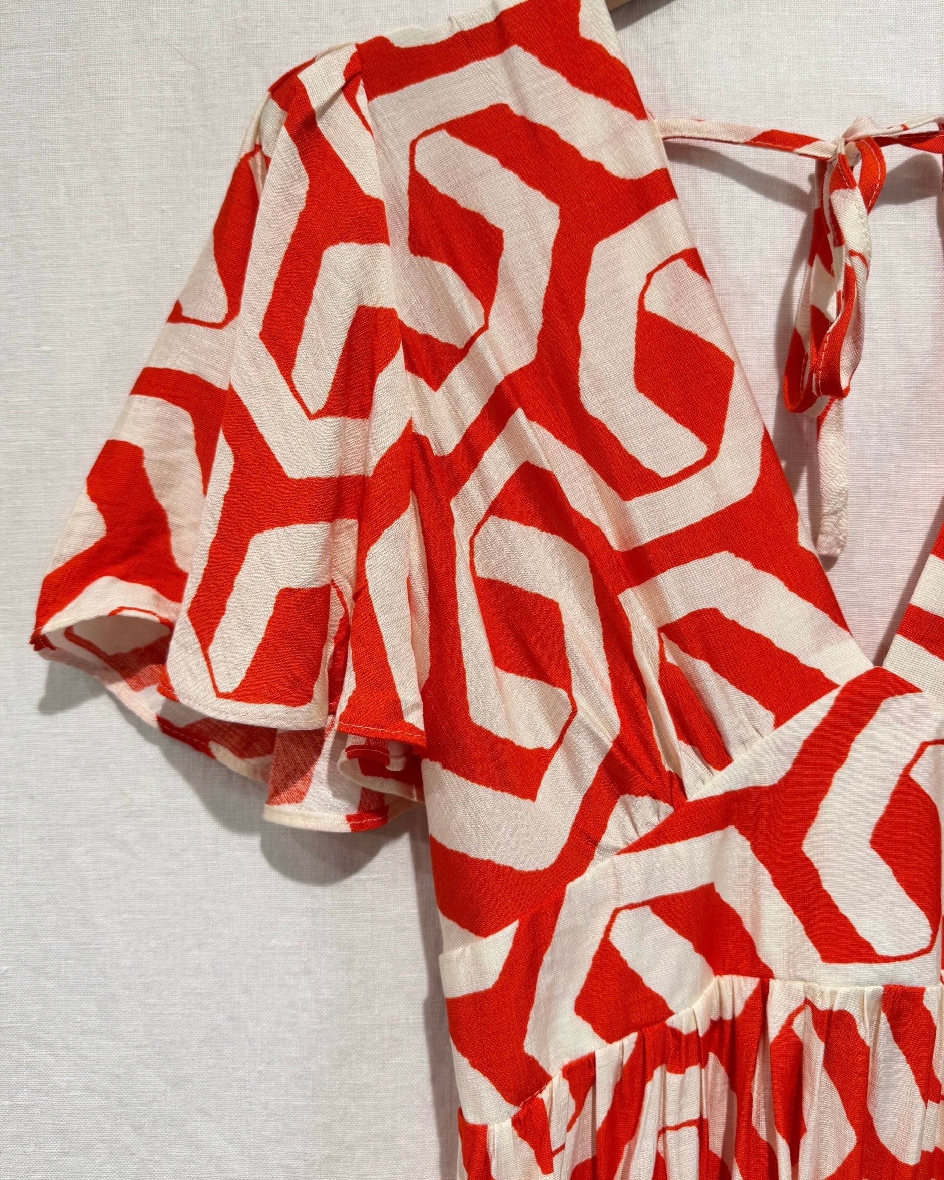 Juliette Dress - Orange Geometric