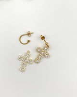 Madonna - Diamante Cross Earrings
