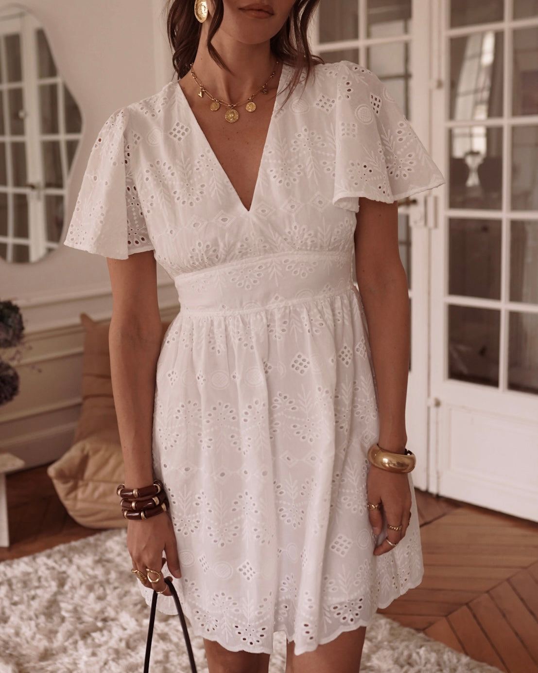 Margaux Dress - White Embroidery