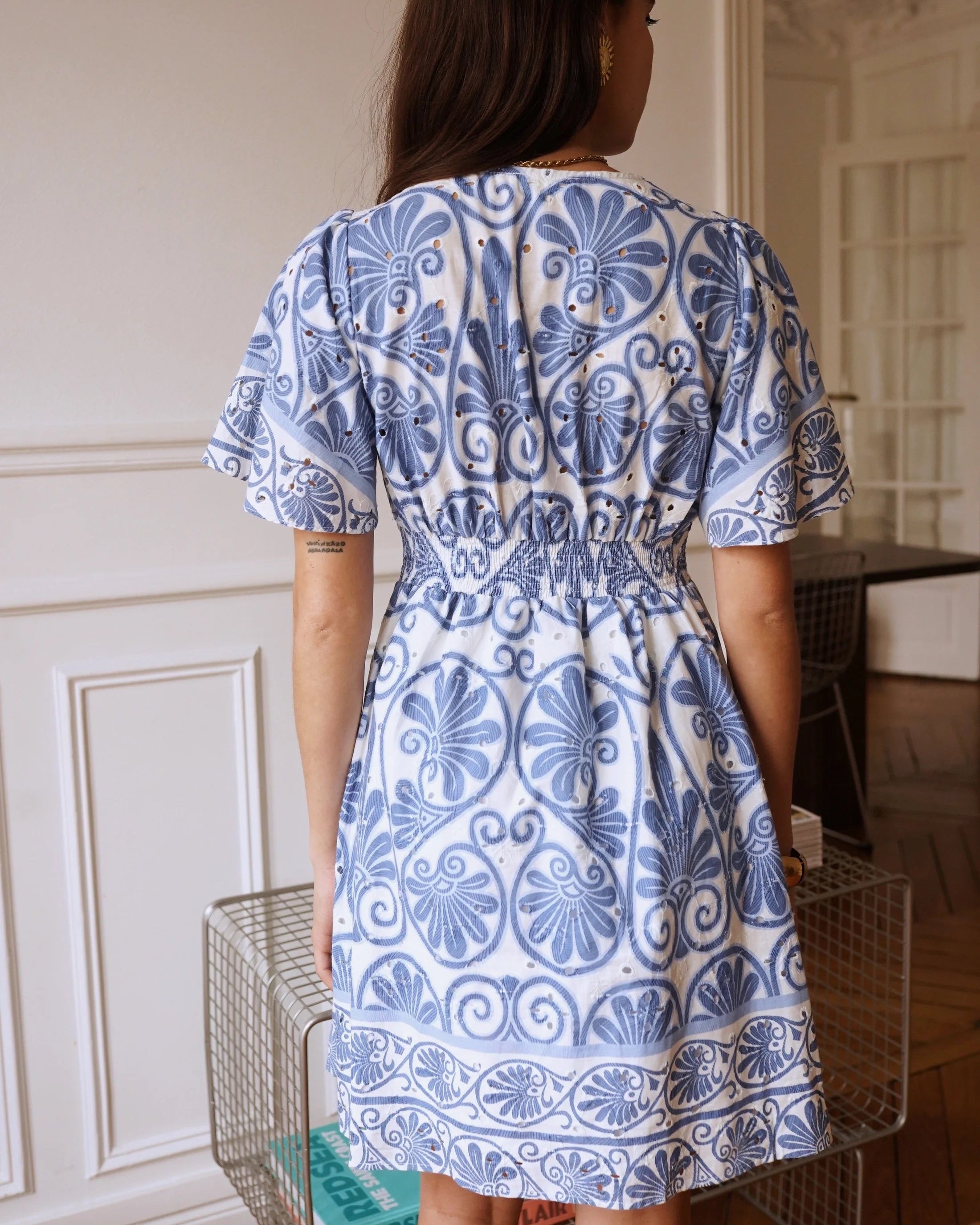 Margaux Dress - Blue/White