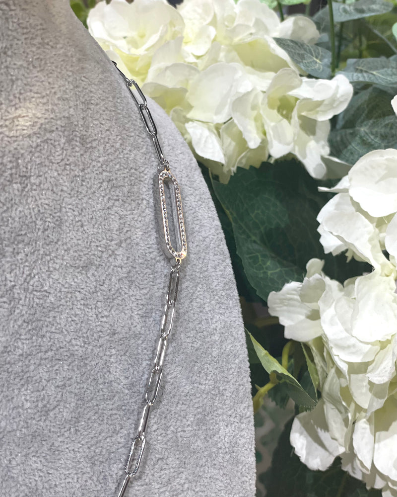 Marta - Diamante Silver Chain Long Necklace