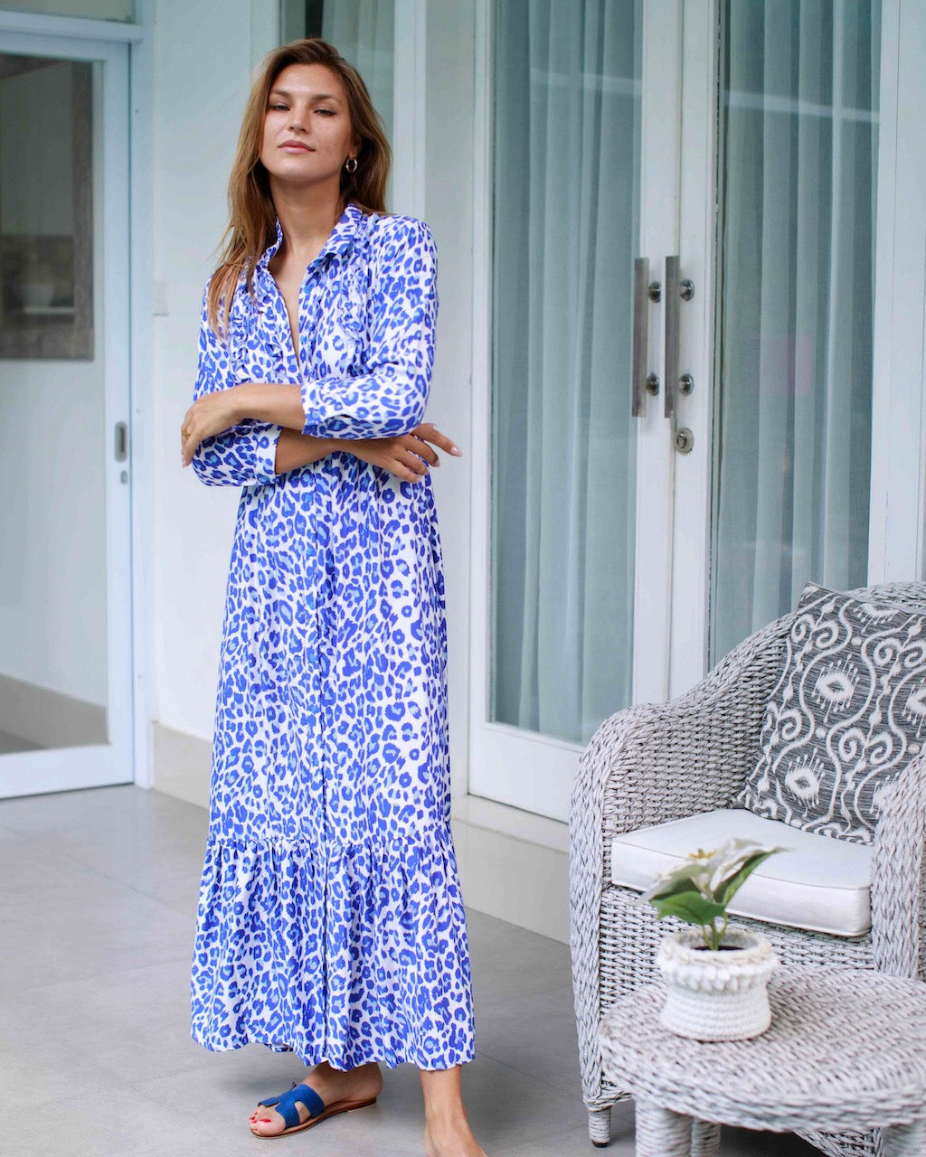 Mia Dress - Purple Leopard Bamboo