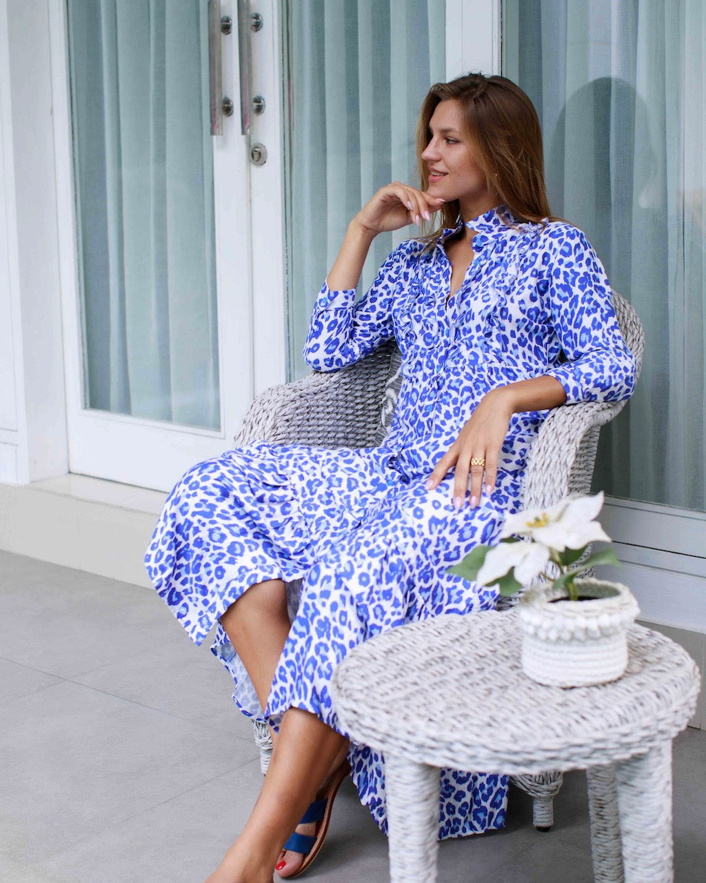 Mia Dress - Purple Leopard Bamboo