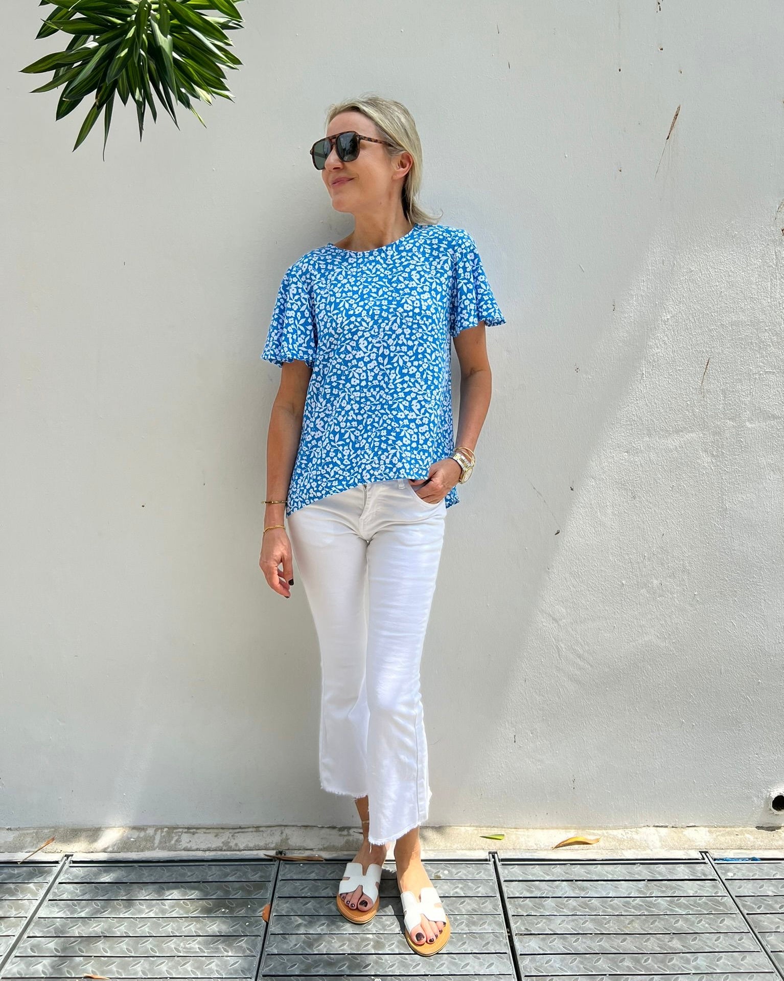 Mimi Top - Malibu Blue Daisy