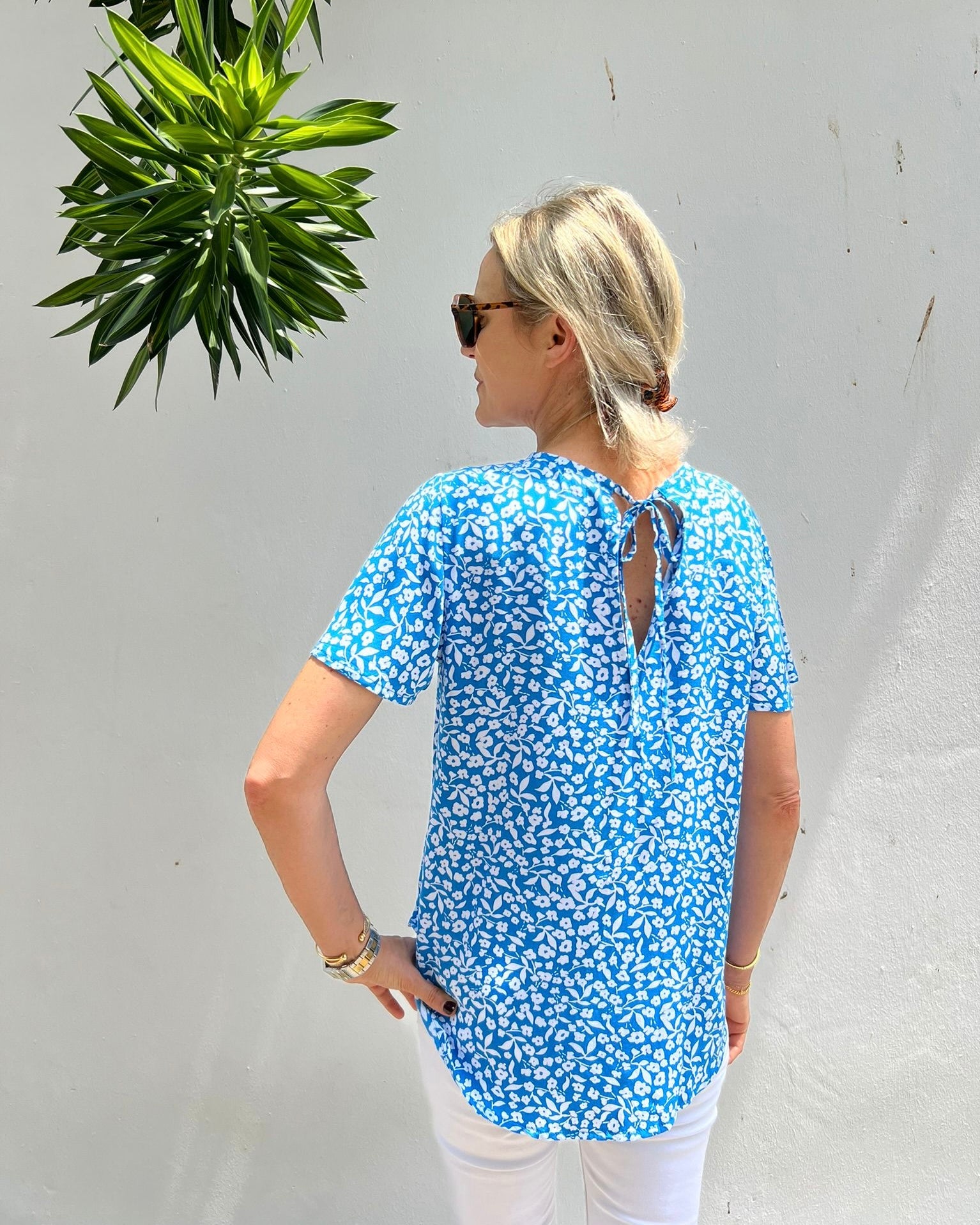 Mimi Top - Malibu Blue Daisy