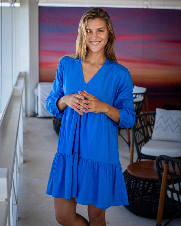 Morgan Dress - Swedish Blue Cotton