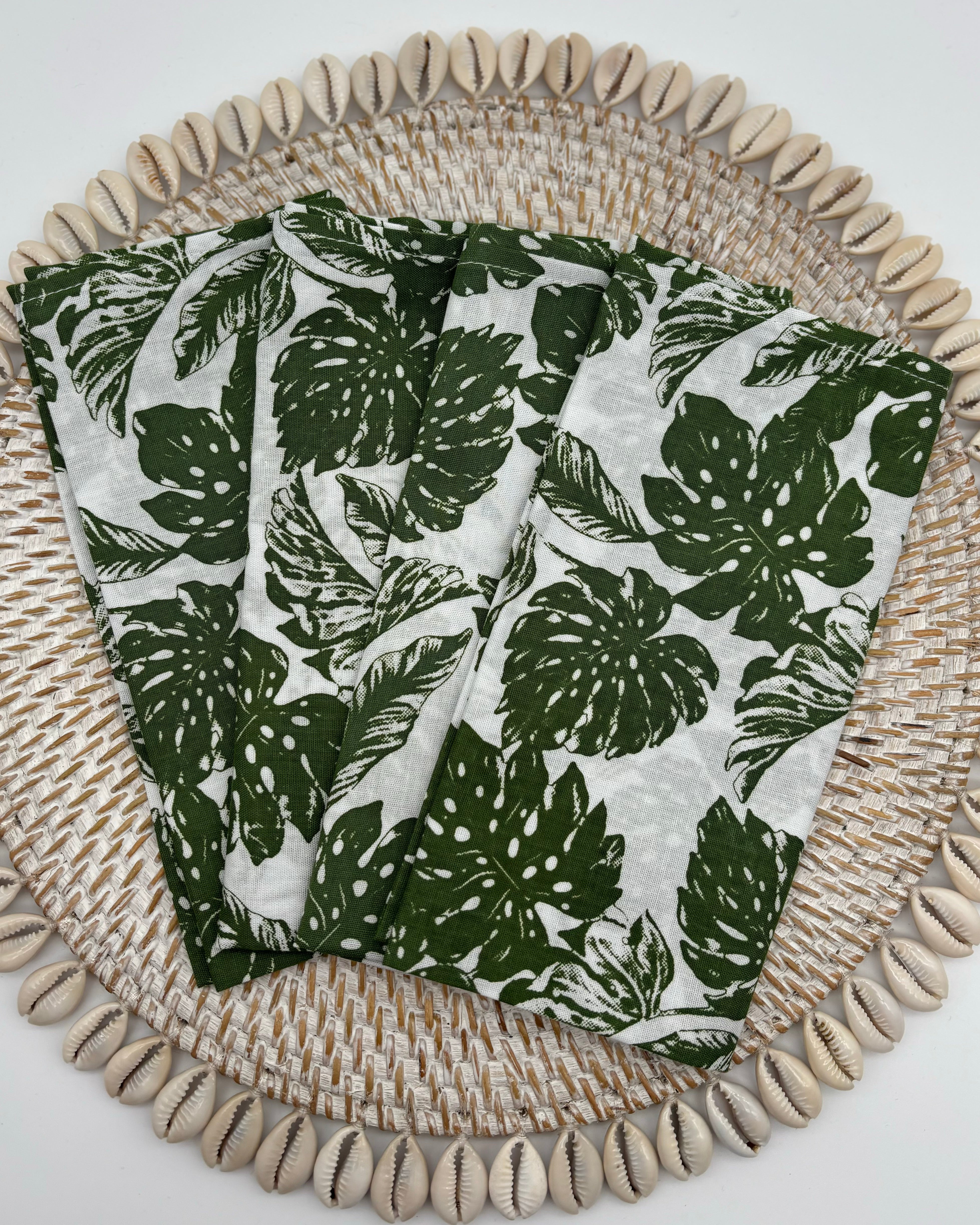 Napkins - Green Tropical Leaf (Set of 4)