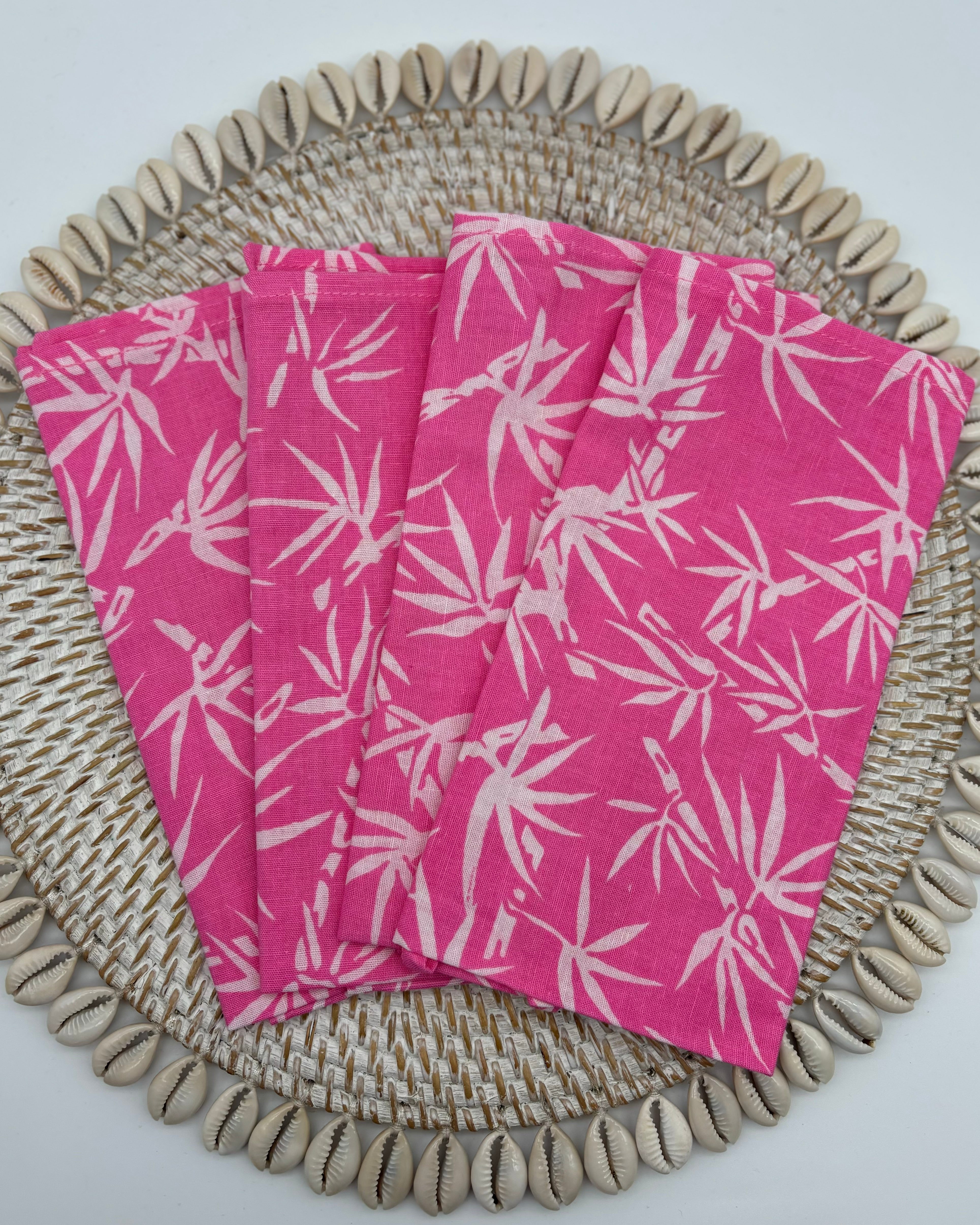 Napkins - Pink Bamboo (Set of 4)