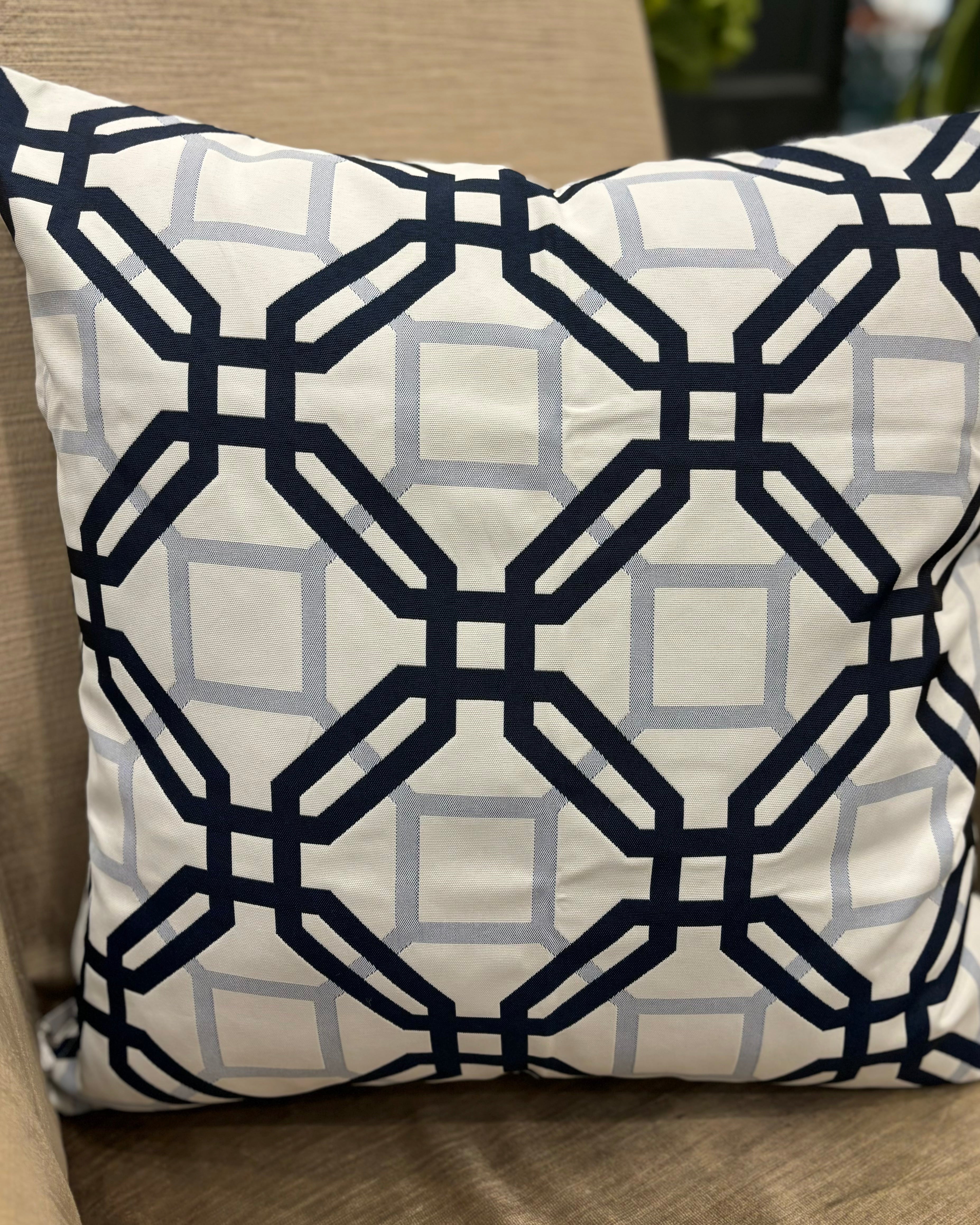 Capri Outdoor Cushion Cover - White/Blue Link