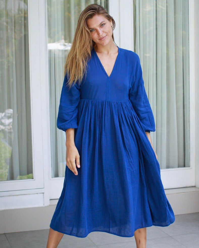 Pearla Dress - Indigo Cotton