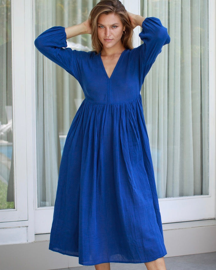 Pearla Dress - Indigo Cotton