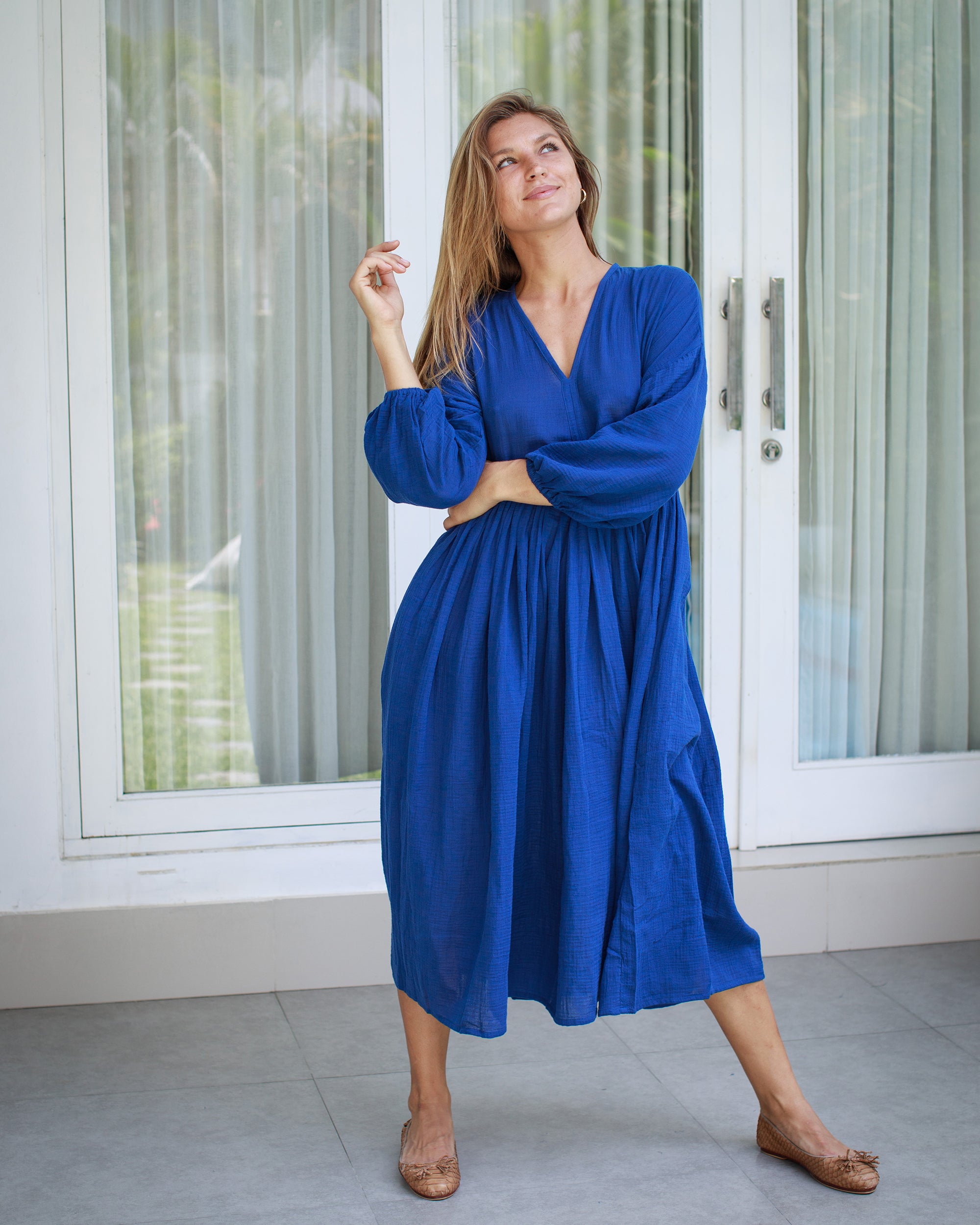 Pearla Dress - Indigo Cotton