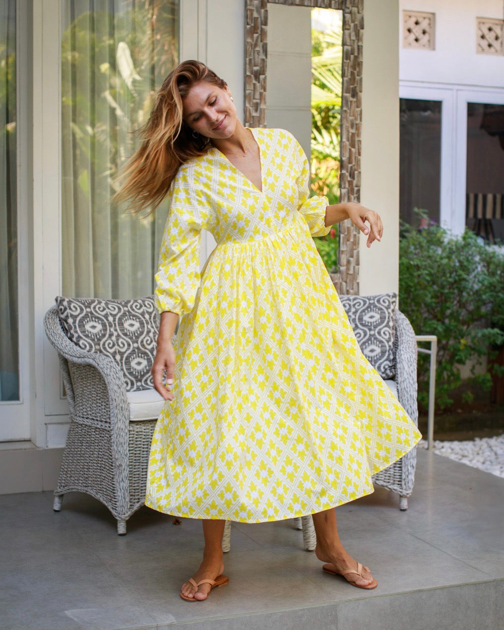 Pearla Dress - Yellow Regency Cotton