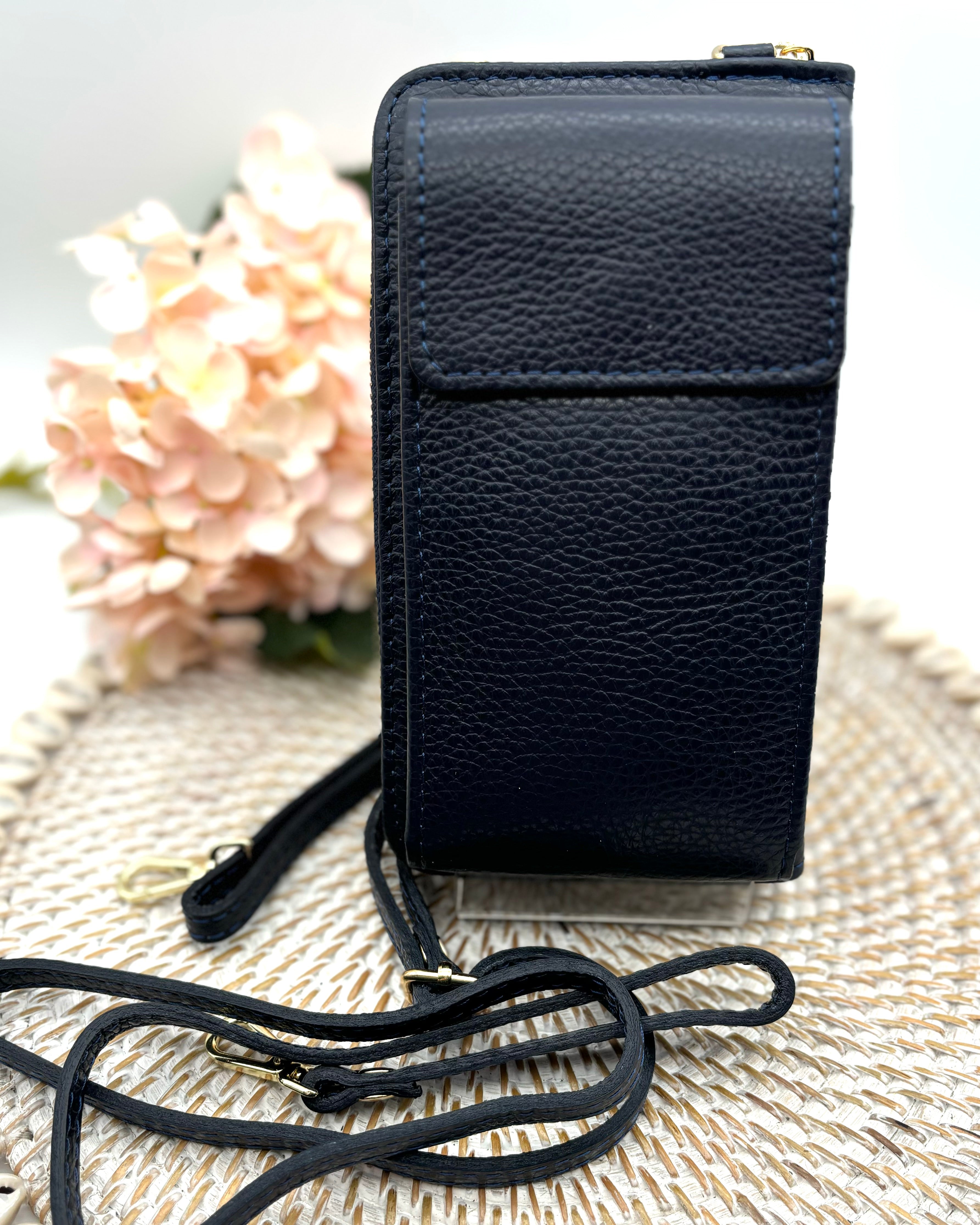 Navy Cross Body Phone Wallet