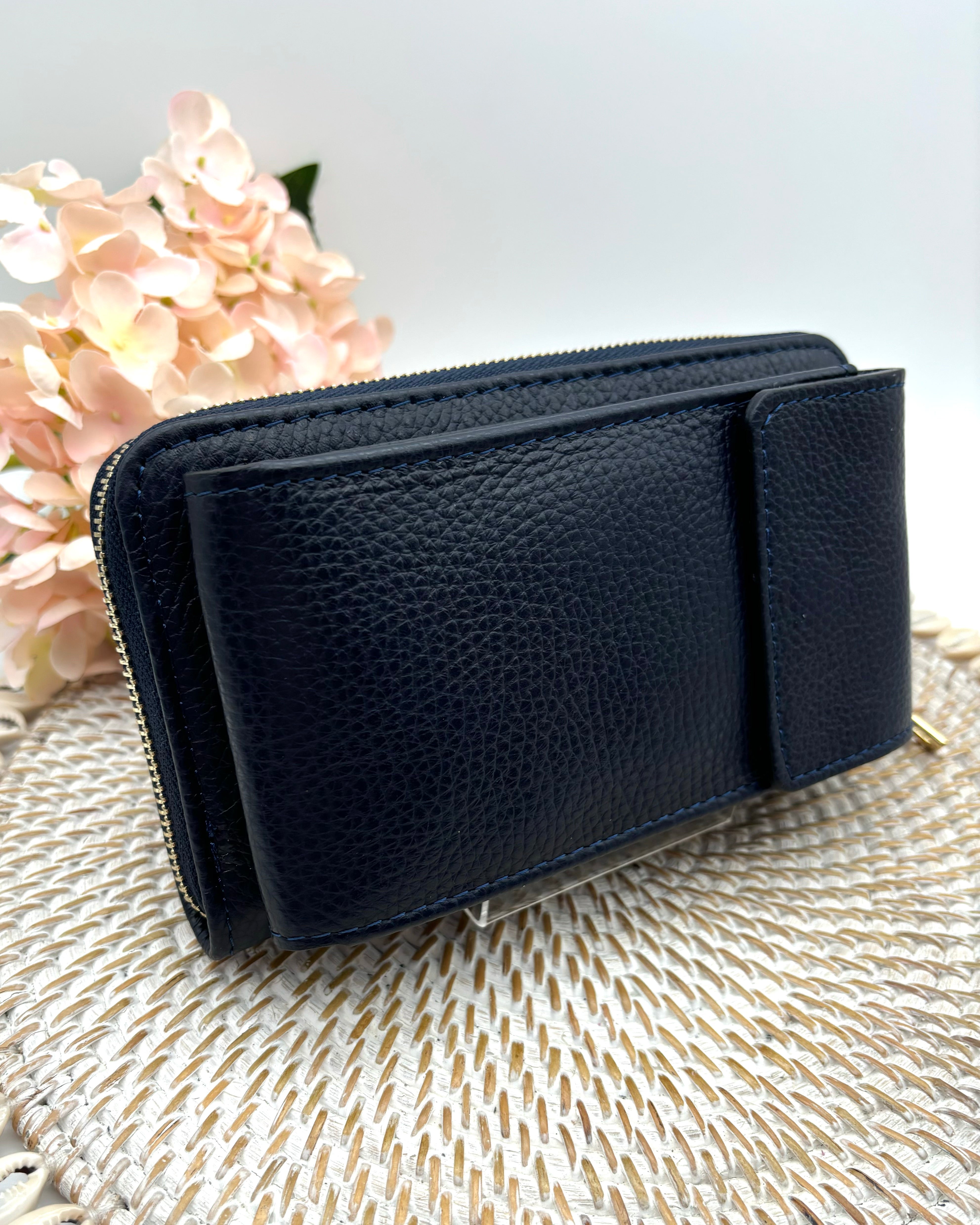 Navy Cross Body Phone Wallet
