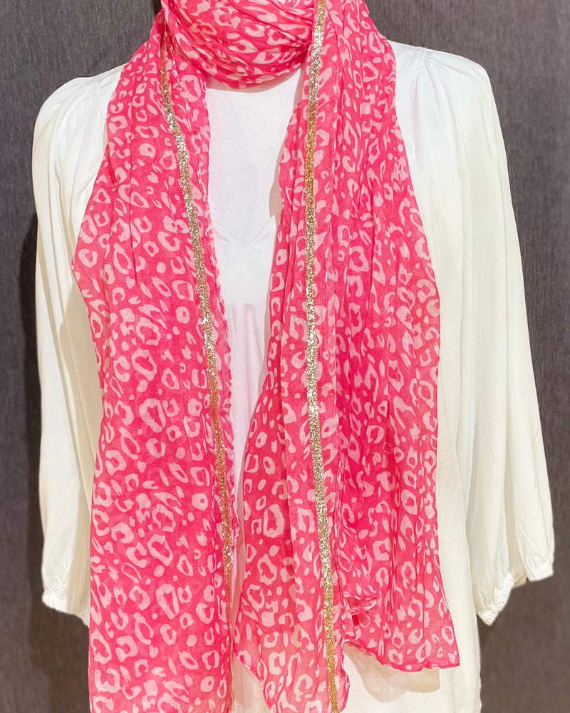 Pink/White Cheetah Scarf
