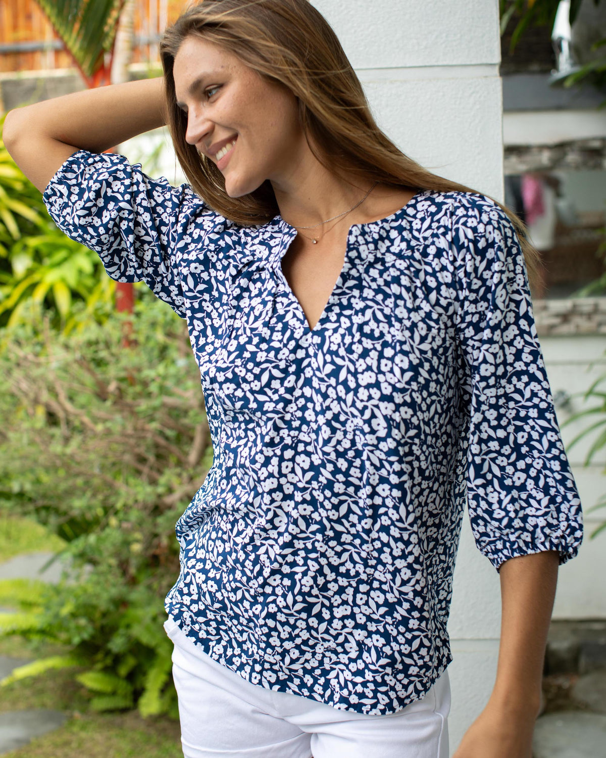 Pippa Top - Navy Daisy
