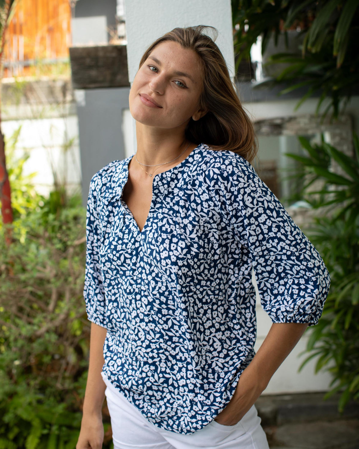 Pippa Top - Navy Daisy