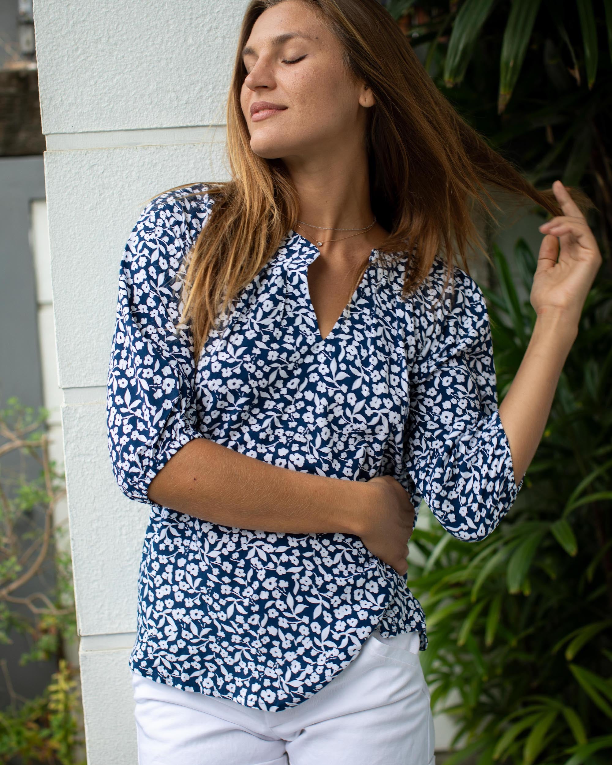 Pippa Top - Navy Daisy