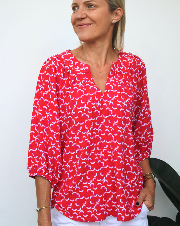 Pippa Top - Red Ginkgo