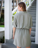 Priya Dress - Khaki Crinkle