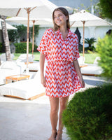 Priya Dress - Chevron Orange