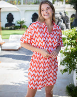 Priya Dress - Chevron Orange