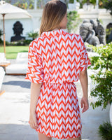 Priya Dress - Chevron Orange