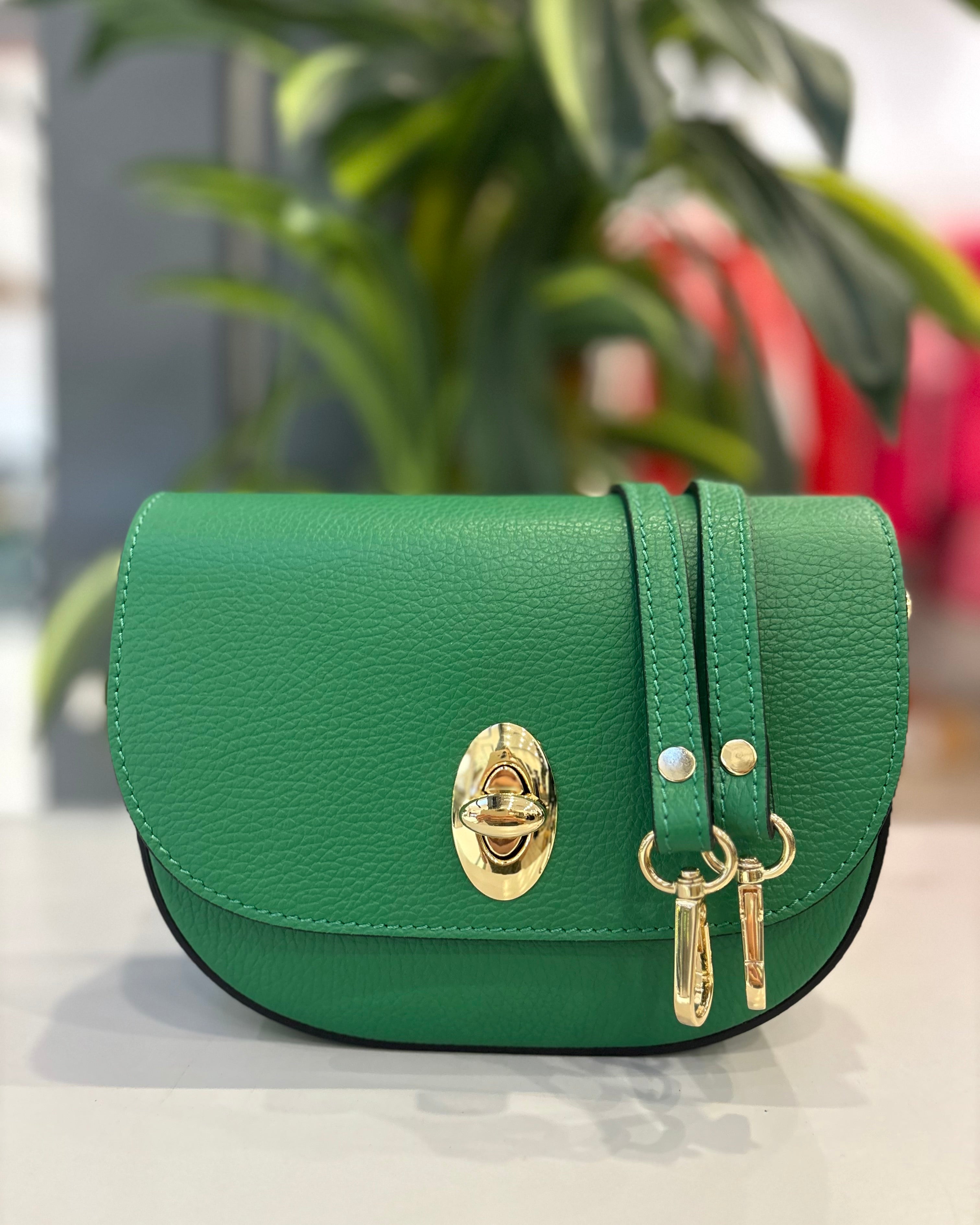 Puglia Leather Saddle Bag - Green