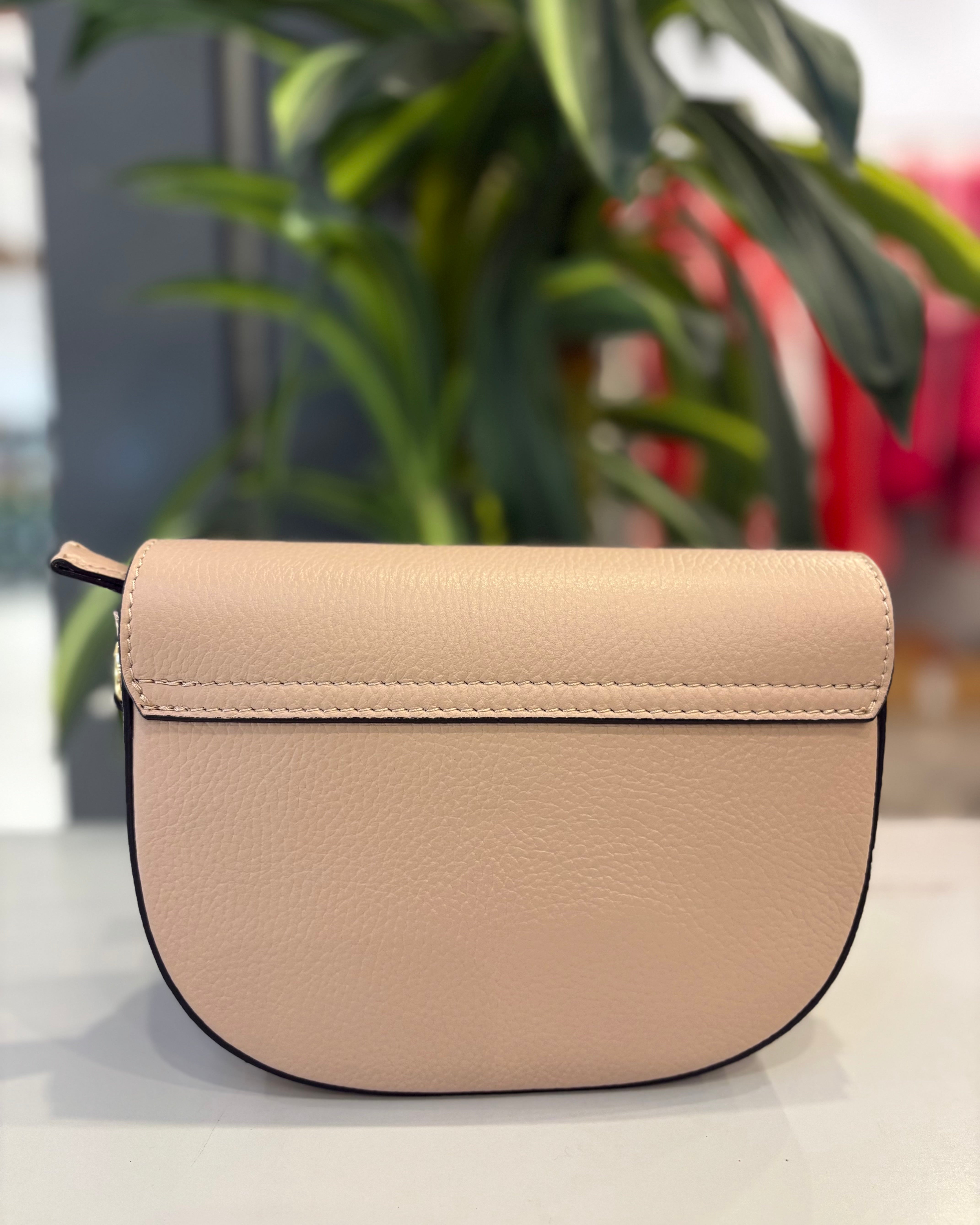 Puglia Leather Saddle Bag - Nude