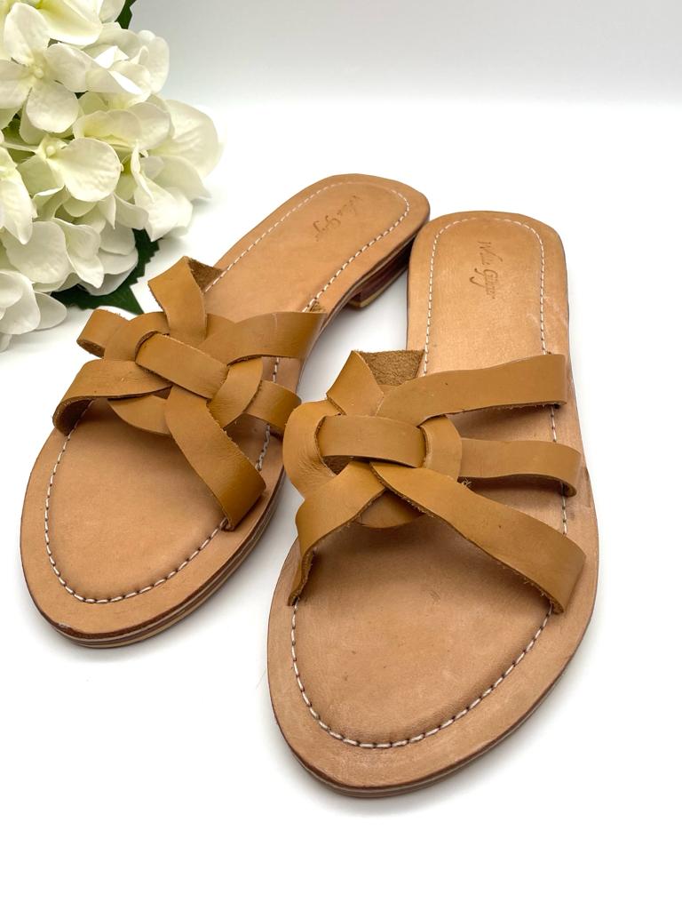 Rhodes Tan Leather Sandals