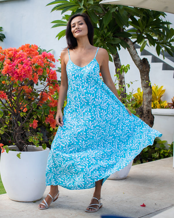 Roma Dress - Turquoise Exotic Fern