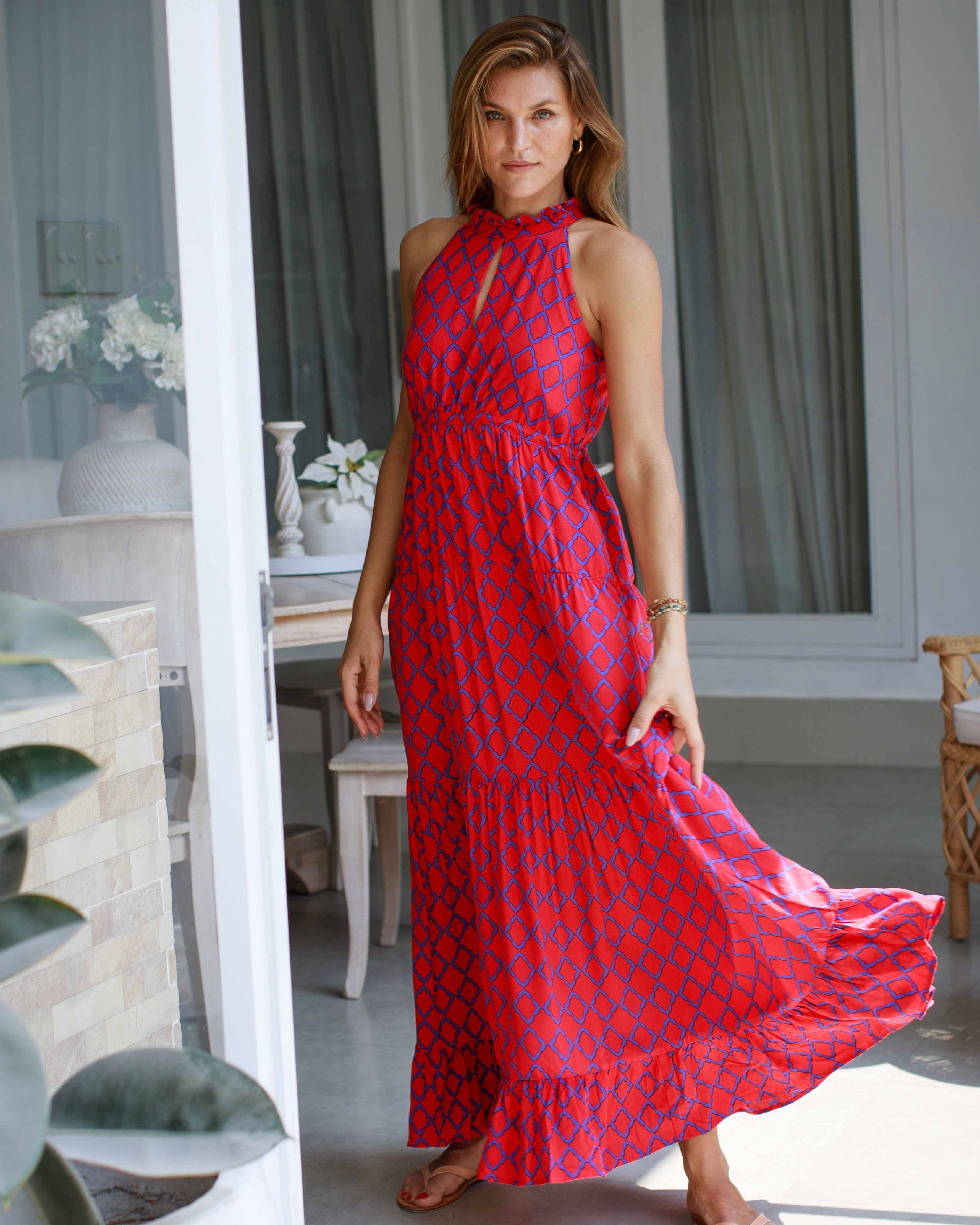 Rose Dress - Red/Liberty Blue Marquis