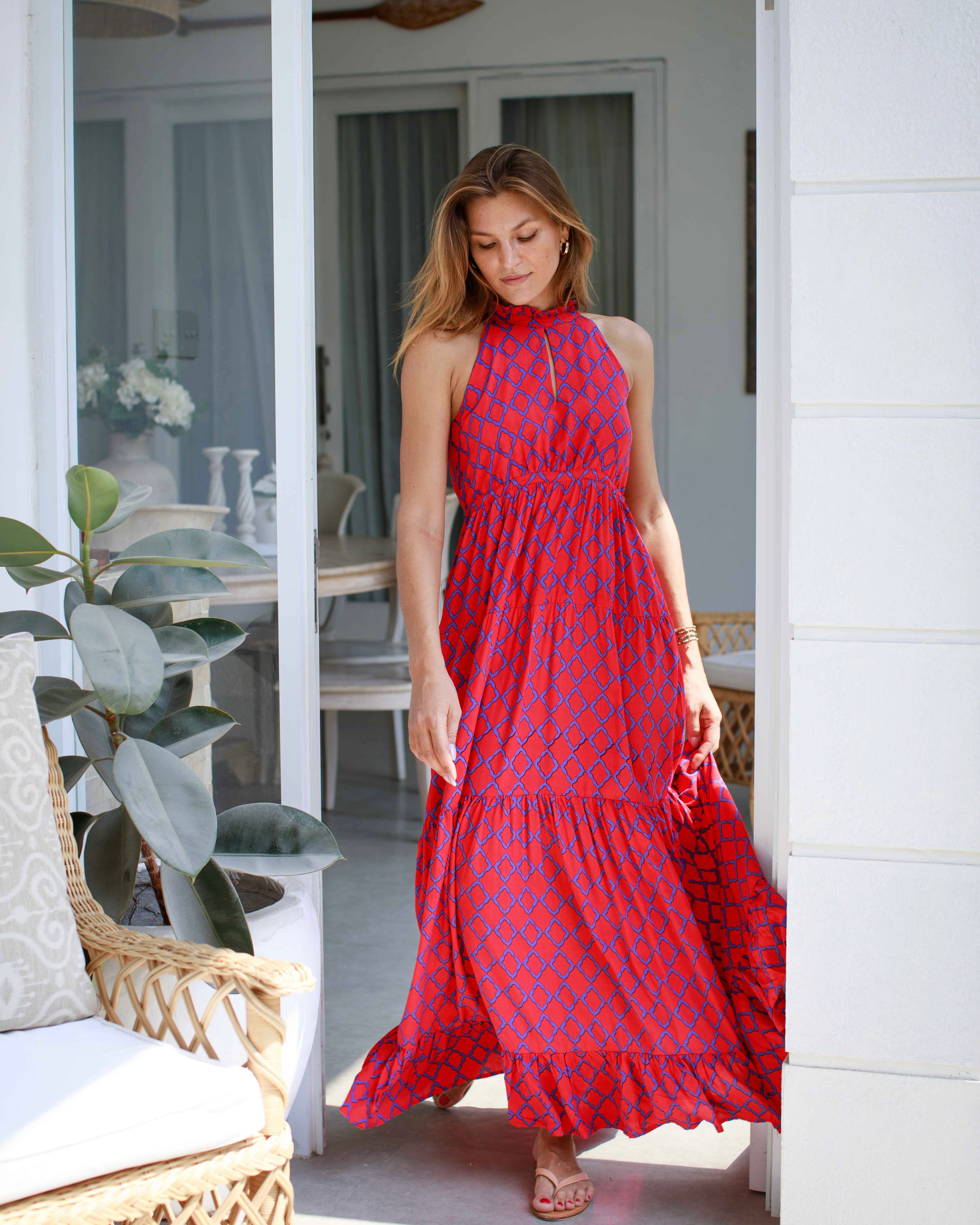 Rose Dress - Red/Liberty Blue Marquis