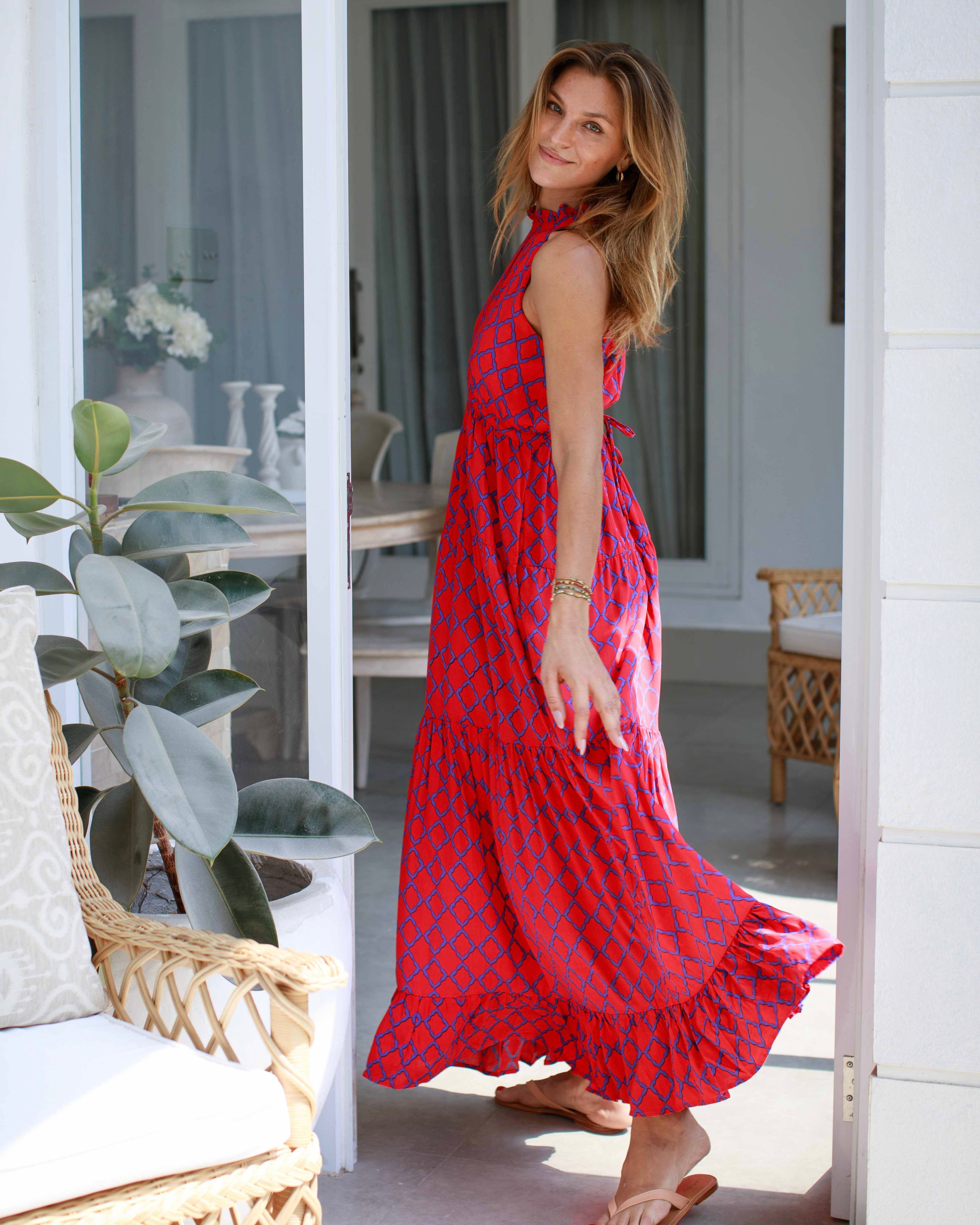 Rose Dress - Red/Liberty Blue Marquis