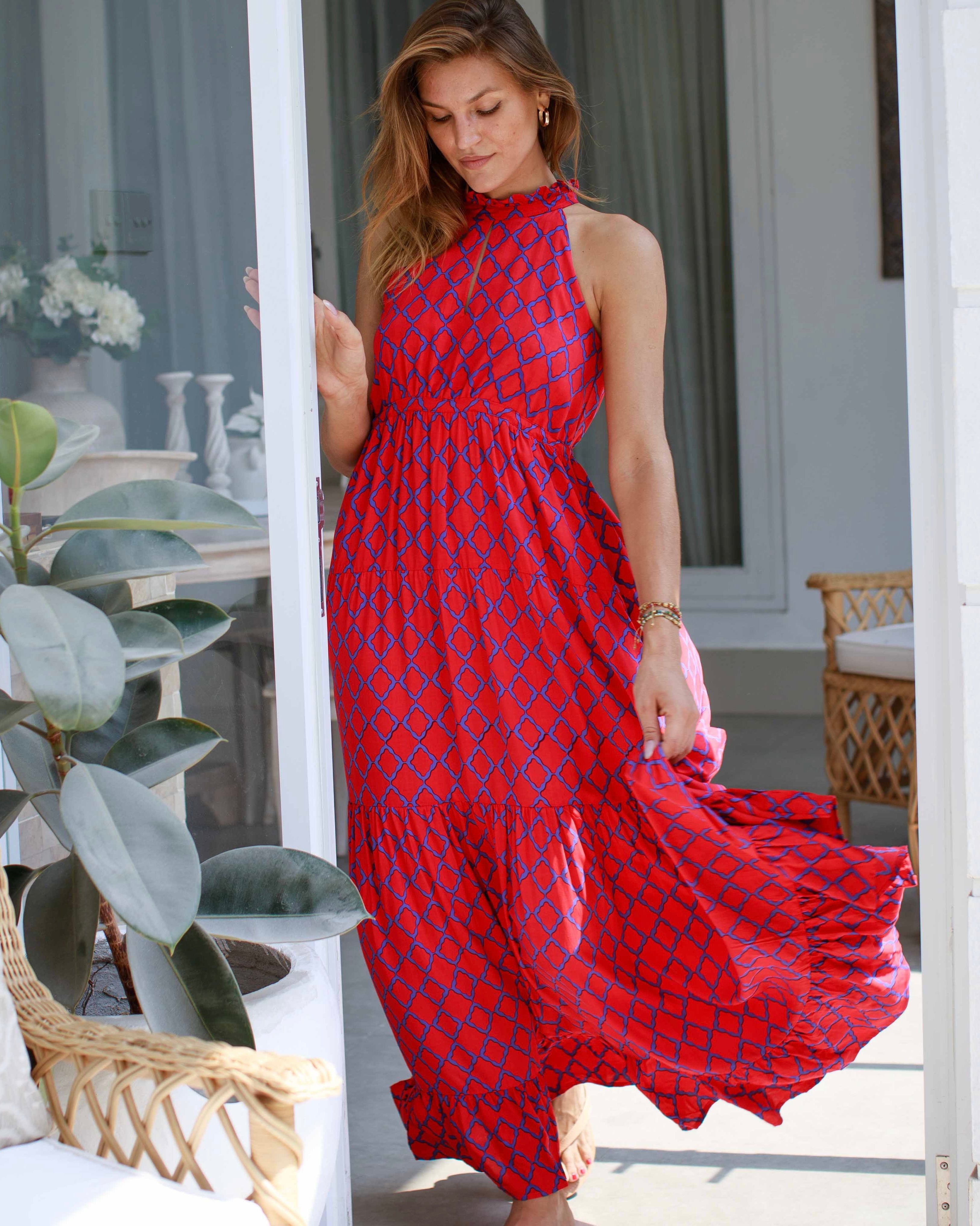 Rose Dress - Red/Liberty Blue Marquis
