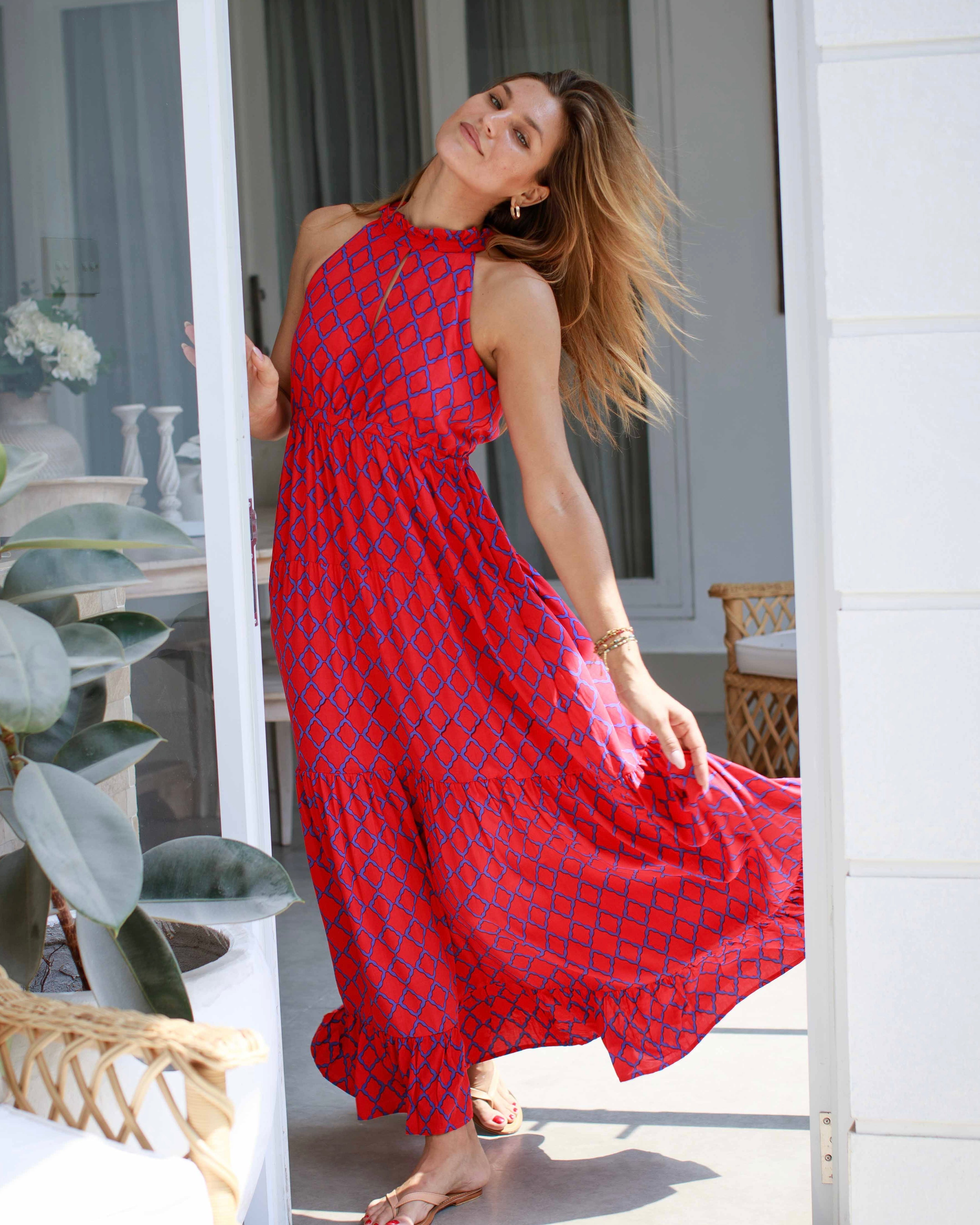 Rose Dress - Red/Liberty Blue Marquis