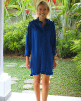 Sandra Dress - Midnight Blue Bamboo Satin