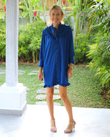 Sandra Dress - Midnight Blue Bamboo Satin