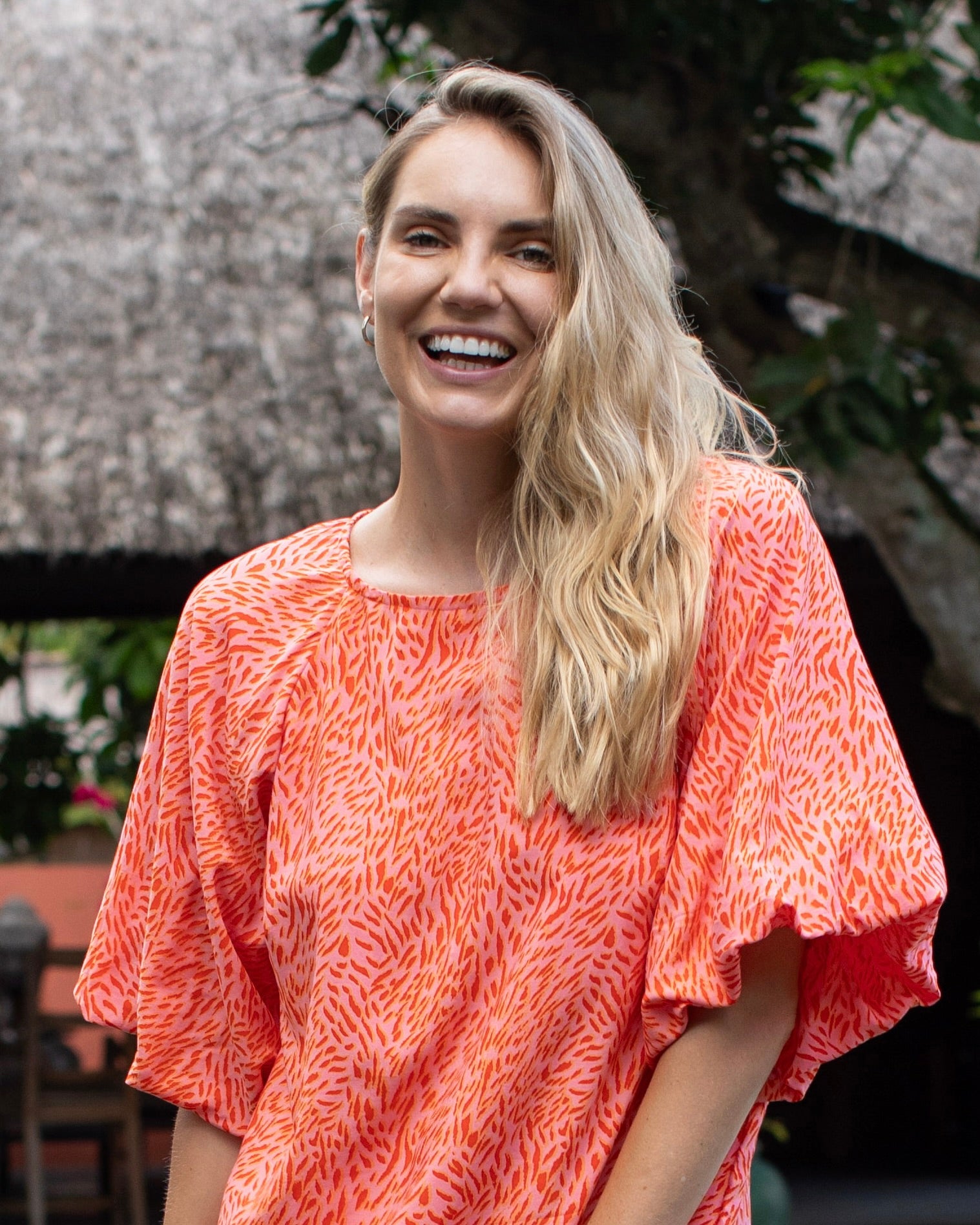 Savannah Dress - Red Small Tiger