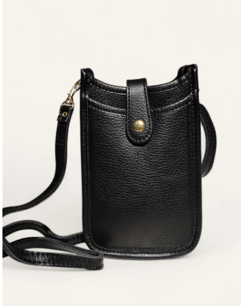 Cortona Leather Phone Bag - Black