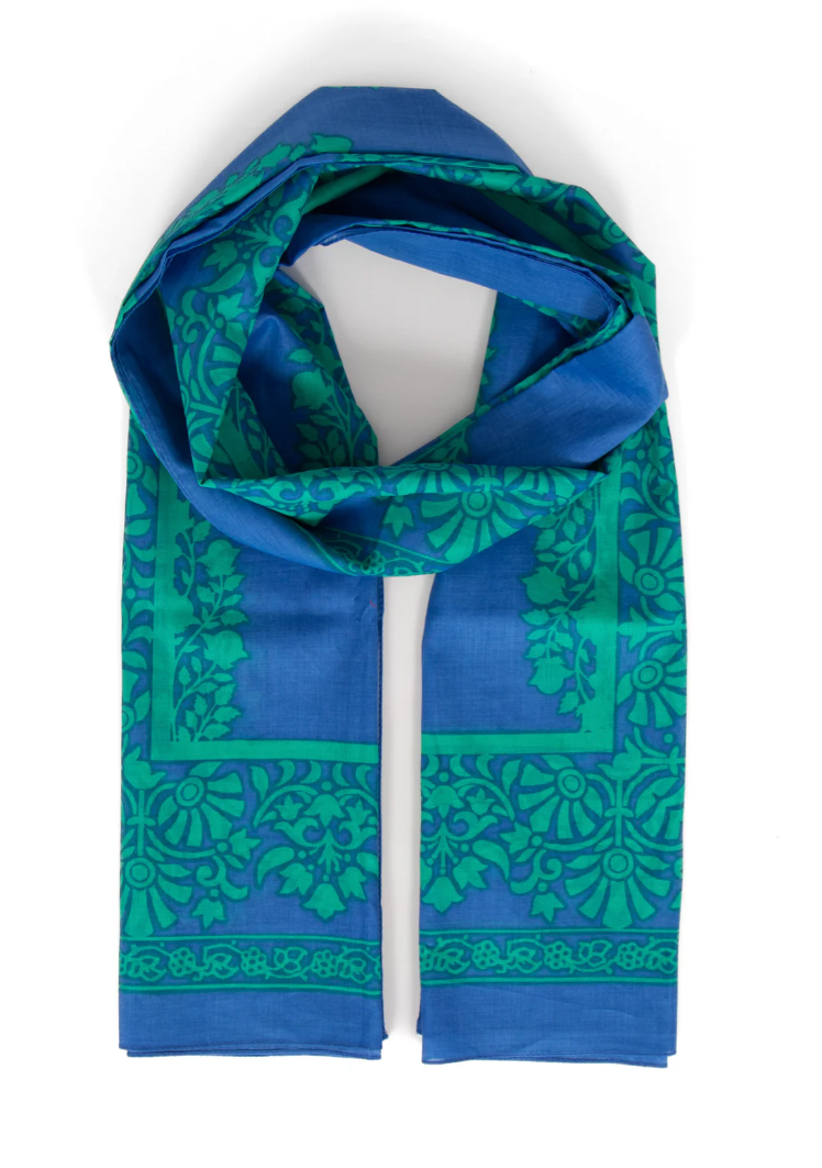 Blue/Green Leaf Scarf